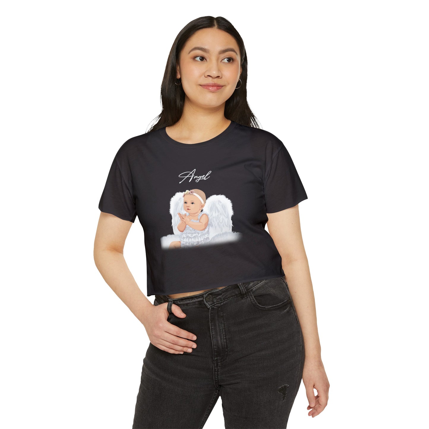 Custom Name Angel Baby Crop Top