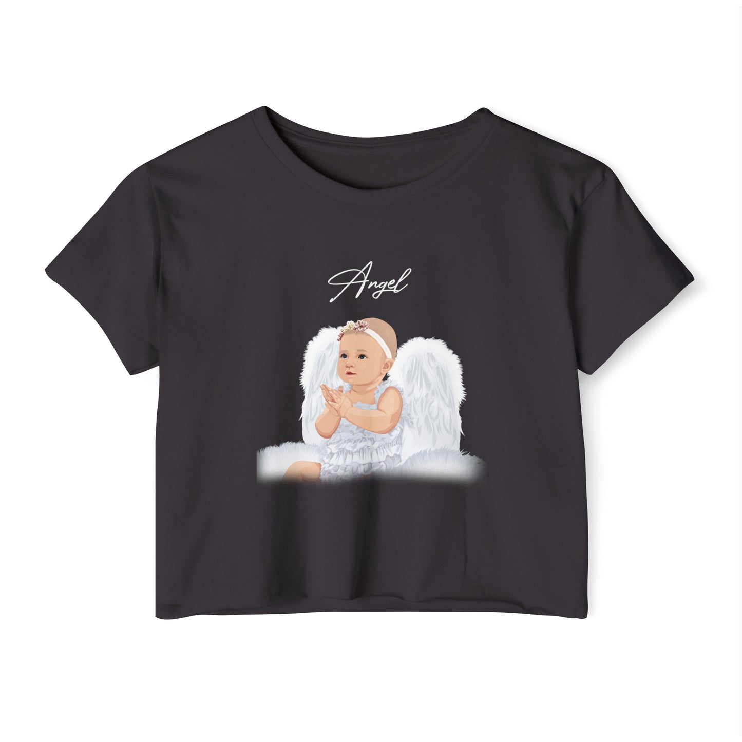 Custom Name Angel Baby Crop Top