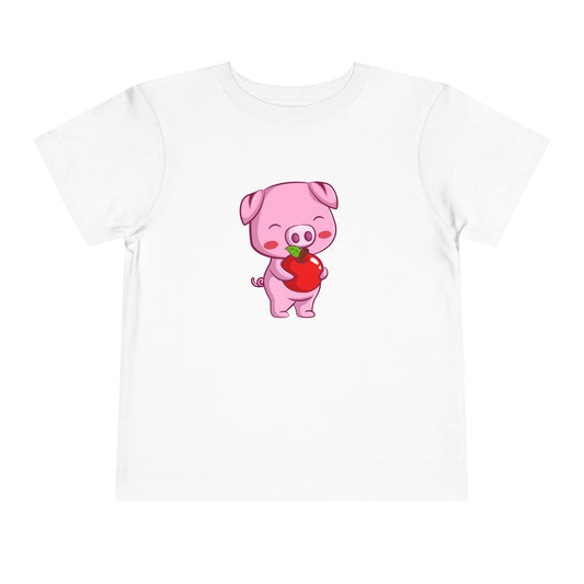 The piggy with the Apple T-shirt for Little Girls